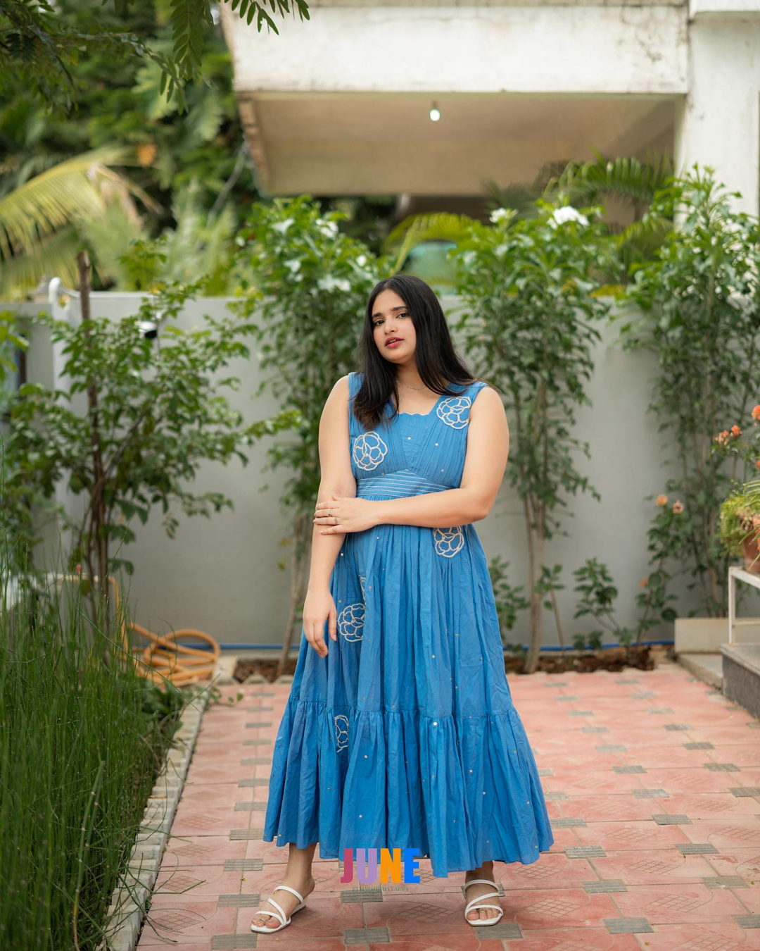 Roses pleated dress