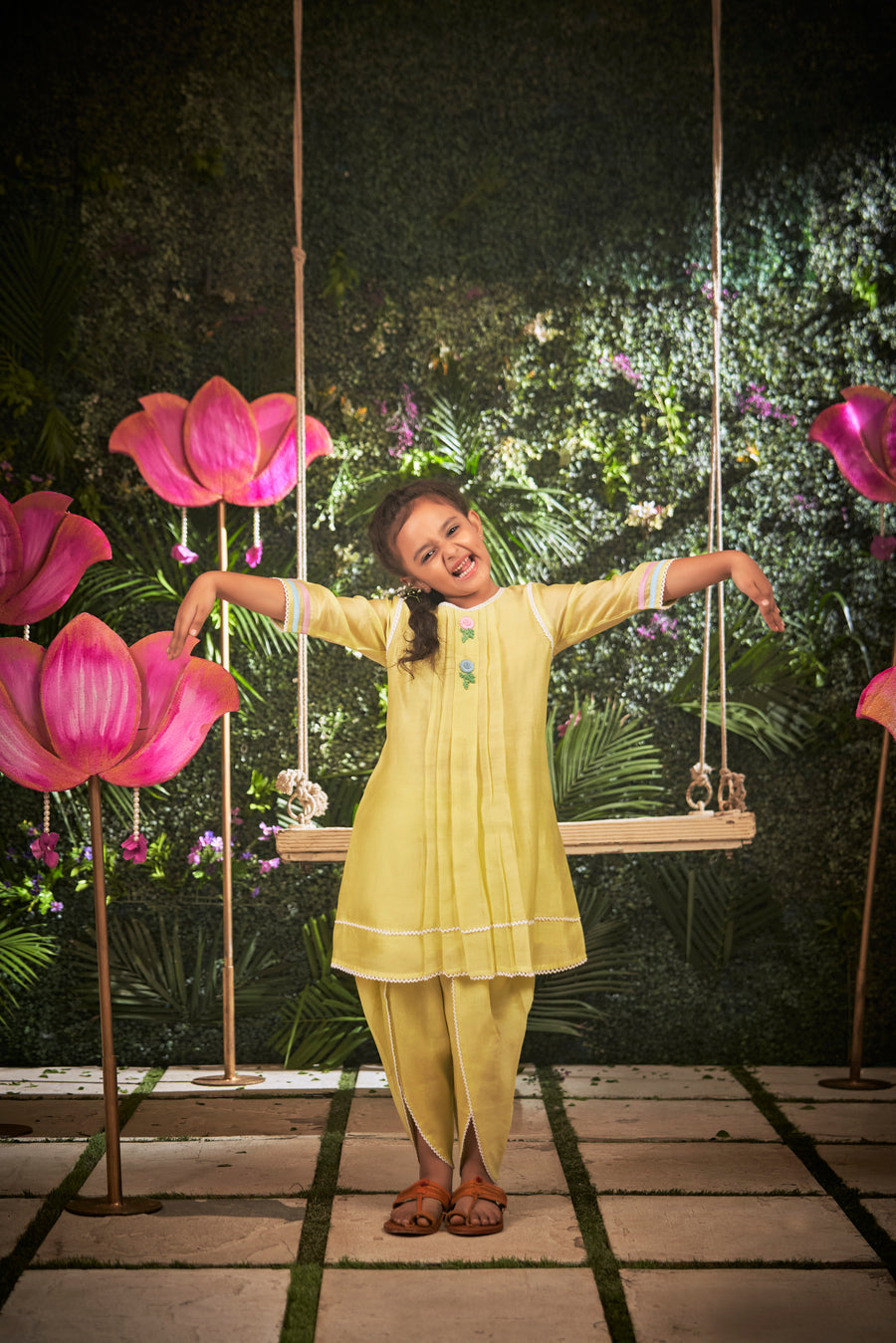 SUNSHINE BRIGHT KURTA DHOTI SET