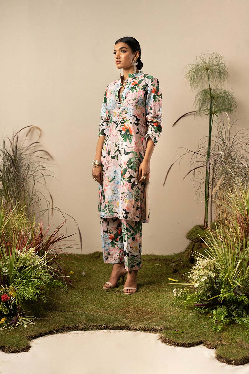 Pink Floral Fantasy Kurta Set